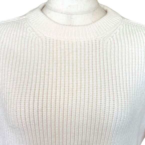Zara Cropped Long Sleeve White Sweater Women Size Medium - Picture 3 of 10